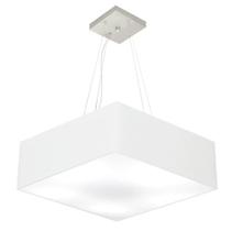 Lustre Pendente Quadrado Branco MJ-4032 Para Mesa de Jantar e Estar