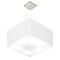 Lustre Pendente Quadrado Branco MJ-4075 Para Mesa de Jantar e Estar