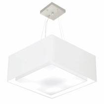 Lustre Pendente Quadrado Branco MJ-4127 Para Mesa de Jantar e Estar