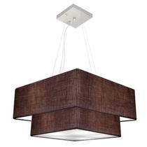 Lustre Pendente Quadrado Café MJ-4066 Para Mesa de Jantar e Estar Lustre Pendente Quadrado Café MJ-4066 Para Mesa de Jantar e Estar
