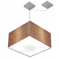 Lustre Pendente Quadrado Com Desvio Palha MJ-4270 Para Mesa de Jantar e Estar