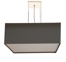 Lustre Pendente Quadrado Cúpula em Tecido 50x50x15