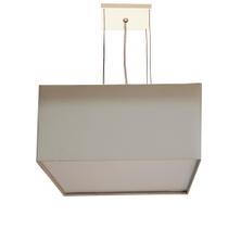 Lustre Pendente Quadrado Cúpula Em Tecido Cinza 30X30X15