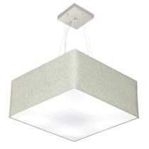 Lustre Pendente Quadrado Md-4006 Cúpula em Tecido 21/50x50cm Rustico Cinza - Bivolt