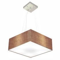 Lustre Pendente Quadrado Md-4194 Cúpula em Tecido 12/40x40cm Palha - Bivolt Lustre Pendente Quadrado Md-4194 Cúpula em Tecido 12/40x40cm Palha - Bivolt