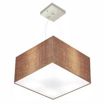 Lustre Pendente Quadrado Md-4195 Cúpula em Tecido 25/40x40cm Palha - Bivolt Lustre Pendente Quadrado Md-4195 Cúpula em Tecido 25/40x40cm Palha - Bivolt