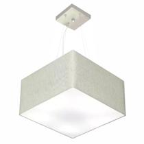 Lustre Pendente Quadrado Md-4195 Cúpula em Tecido 25/40x40cm Rustico Cinza - Bivolt Lustre Pendente Quadrado Md-4195 Cúpula em Tecido 25/40x40cm Rustico Cinza - Bivolt