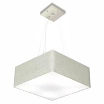 Lustre Pendente Quadrado Md-4196 Cúpula em Tecido 15/45x45cm Rustico Cinza - Bivolt Lustre Pendente Quadrado Md-4196 Cúpula em Tecido 15/45x45cm Rustico Cinza - Bivolt