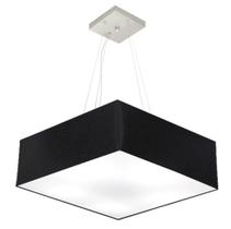 Lustre Pendente Quadrado Md-4198 Cúpula em Tecido 15/60x60cm Preto - Bivolt