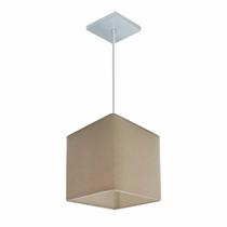Lustre Pendente Quadrado Md-4224 Cúpula em Tecido 16/16x16cm Algodão Crú - Bivolt Lustre Pendente Quadrado Md-4224 Cúpula em Tecido 16/16x16cm Algodão Crú - Bivolt