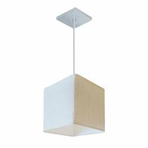 Lustre Pendente Quadrado Md-4224 Cúpula em Tecido 16/16x16cm Linho Bege - Bivolt Lustre Pendente Quadrado Md-4224 Cúpula em Tecido 16/16x16cm Linho Bege - Bivolt