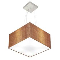 Lustre Pendente Quadrado Palha MJ-4005 Para Mesa de Jantar e Estar