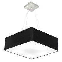 Lustre Pendente Quadrado Preto MJ-4032 Para Mesa de Jantar e Estar