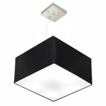 Lustre Pendente Quadrado Preto MJ-4195 Para Mesa de Jantar e Estar