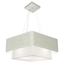 Lustre Pendente Quadrado Rustico Cinza e Branco MJ-4083 Para Mesa de Jantar e Estar