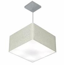 Lustre Pendente Quadrado Rustico Cinza MJ-4020 Para Mesa de Jantar e Estar