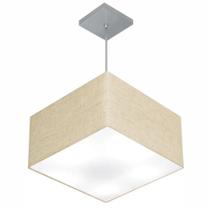 Lustre Pendente Quadrado Vivare Md-4020 Cúpula em Tecido 21/35x35cm - Bivolt