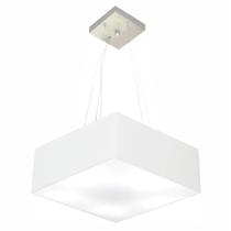 Lustre Pendente Quadrado Vivare Md-4194 Cúpula em Tecido 12/40x40cm - Bivolt