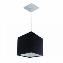 Lustre Pendente Quadrado Vivare Md-4223 Cúpula em Tecido 15/13x13cm - Bivolt