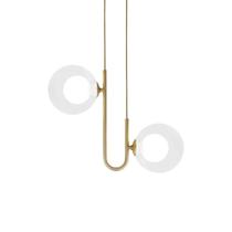 Lustre Pendente Quality Orbit II Dourado G9 - 2 Lâmpadas Lustre Pendente Quality Orbit II Dourado G9 - 2 Lâmpadas