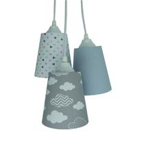 Lustre Pendente Quarto Infantil Nuvens Cinza e Branco