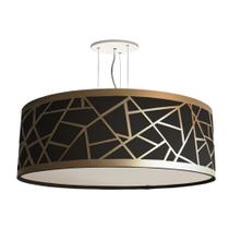 Lustre Pendente Recorte Bronze Cúpula em Tecido 40x15 Lustre Pendente Recorte Bronze Cúpula em Tecido 40x15