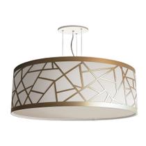 Lustre Pendente Recorte Bronze Cúpula em Tecido 50x15 Lustre Pendente Recorte Bronze Cúpula em Tecido 50x15