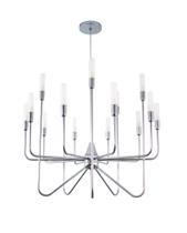 Lustre Pendente Redondo 15 Braços Tubo Difusor Acrílico Cromado 164