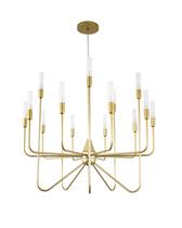 Lustre Pendente Redondo 15 Braços Tubo Difusor Acrílico Dourado 164 Lustre Pendente Redondo 15 Braços Tubo Difusor Acrílico Dourado 164