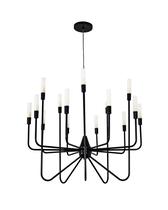Lustre Pendente Redondo 15 Braços Tubo Difusor Acrílico Preto 164 Lustre Pendente Redondo 15 Braços Tubo Difusor Acrílico Preto 164