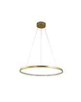 Lustre Pendente Redondo Circular Arco Anel Aro Led 60cm 28W 3000K Dourado 422