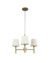 Lustre Pendente Redondo Cúpula 03 Braços Dourado 60cm 658/3