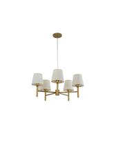 Lustre Pendente Redondo Cúpula 05 Braços Dourado 60cm 658/5