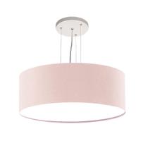Lustre Pendente Redondo Cúpula em Tecido 40x15