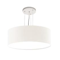 Lustre Pendente Redondo Cúpula Em Tecido Cru 40X15