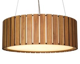Lustre Pendente redondo de madeira Amêndola - My Lamp Store
