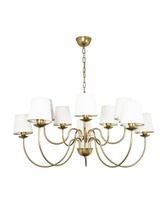 Lustre Pendente Redondo Tocheiro Clássico Cúpula 10 Braços Dourado 372/10 Lustre Pendente Redondo Tocheiro Clássico Cúpula 10 Braços Dourado 372/10
