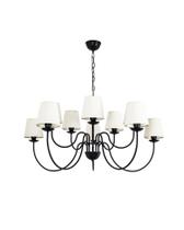 Lustre Pendente Redondo Tocheiro Clássico Cúpula 10 Braços Preto 372/10 Lustre Pendente Redondo Tocheiro Clássico Cúpula 10 Braços Preto 372/10