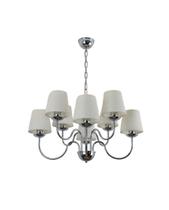Lustre Pendente Redondo Tocheiro Clássico Cúpula 8 Braços Cromado 650/8