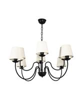 Lustre Pendente Redondo Tocheiro Clássico Cúpula 8 Braços Preto 372/8 Lustre Pendente Redondo Tocheiro Clássico Cúpula 8 Braços Preto 372/8