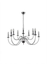 Lustre Pendente Redondo Tocheiro Clássico Sem Cúpula 10 Braços Cromado 743/10 Lustre Pendente Redondo Tocheiro Clássico Sem Cúpula 10 Braços Cromado 743/10