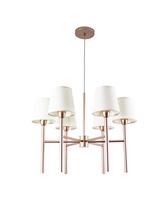 Lustre Pendente Redondo Tocheiro Cúpula 06 Braços Rose 220/6