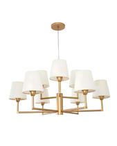 Lustre Pendente Redondo Tocheiro Cúpula 09 Braços Dourado 185/9
