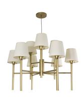 Lustre Pendente Redondo Tocheiro Cúpula 09 Braços Dourado 220/9