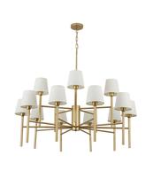 Lustre Pendente Redondo Tocheiro Cúpula 15 Braços com Corrente Dourado 709/15
