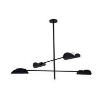 Lustre Pendente Remo Duplo Articulável Industrial Preto 1,30 Metro 696