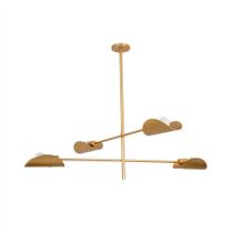 Lustre Pendente Remo Duplo Articulável Retangular Industrial Dourado 1,50 Metro 697