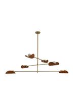 Lustre Pendente Remo Trio Articulável Retangular Champanhe e Amadeirado 1,30 Metro 752 Lustre Pendente Remo Trio Articulável Retangular Champanhe e Amadeirado 1,30 Metro 752