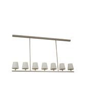 Lustre Pendente Retangular 7 Cúpulas Tocheiro Champanhe 1,40m 728