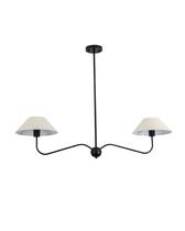 Lustre Pendente Retangular Clássico Cúpula Duplo 1,30m Preto 731